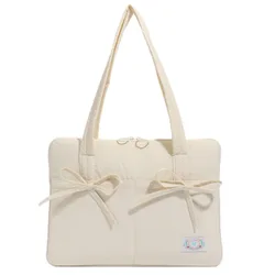 Bowknot Portable Laptop Sleeve - Lightweight Soft Protective Cover - 14inch (Beige)