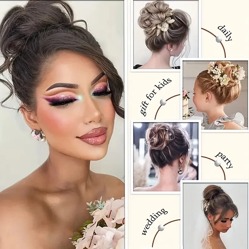 WIGSIN Synthetic Messy Bun Hairpieces Short Curly Claw Clip in Hair Fake Hair Extensions for Women