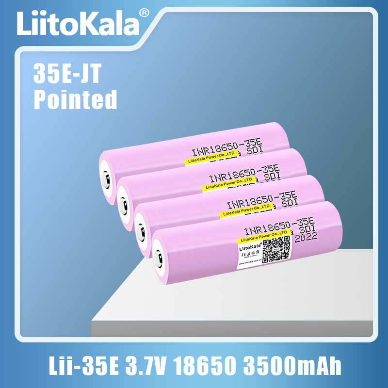  LiitoKala INR18650 35E Pointed 100% Original for 18650 3500mAh 25A Discharge INR18650 Battery Li-ion 3.7v Rechargable Battery 