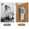 Self-Adhesive Desktop Socket Fixer Cable Organizer Wall Hanging Plug-in Removable Fixer Home Office Accessories 5