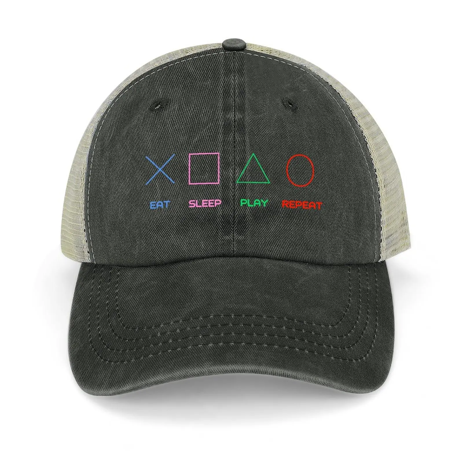 

EAT-SLEEP-PLAY-REPEAT Cowboy Hat Luxury Cap Wild Ball Hat Women's 2024 Men's