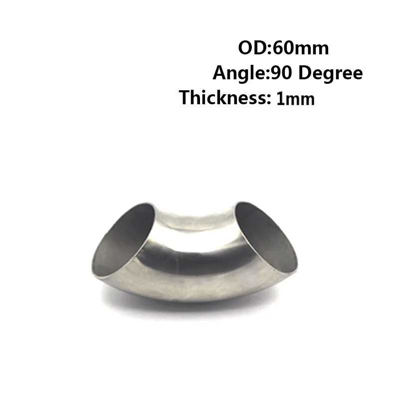 51mm-76mm OD Sanitary Butt Weld 90 Degree Elbow Bend Pipe 304 stainless steel car exhaust pipe muffler welded pipe