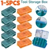 1-5PCS Double-Side Tool Box Plastic Fishing Tackle Storage Box Hardware Organizer Storage Case for Nuts/Bolts/Screws/Nails 1