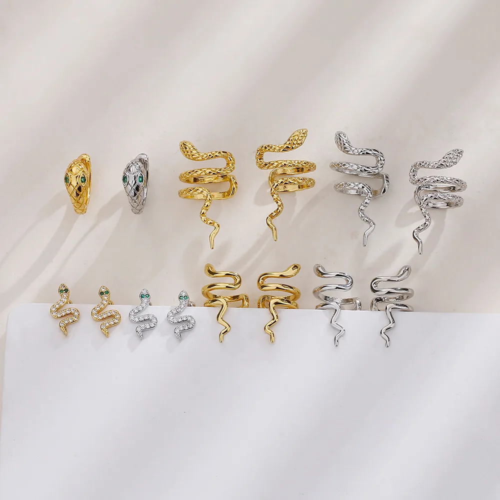 1Piece Vintage Snake Wrap Ear Cuff Stud Earring For Women Men Gothic Jewelry