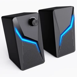 Computer Gaming Speakers with RGB LED Lighting and Strong Bass - 2
