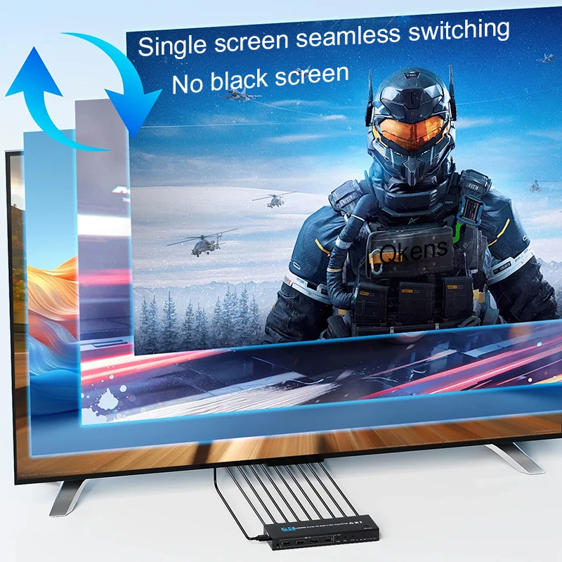 4K 4x1 KVM 심리스 스위치 HDMI 멀티뷰어 1+3 2 3 4 화면을 하나의 모니터에 표시, 4대의 노트북 PC 마우스 키보드 모니터 공유