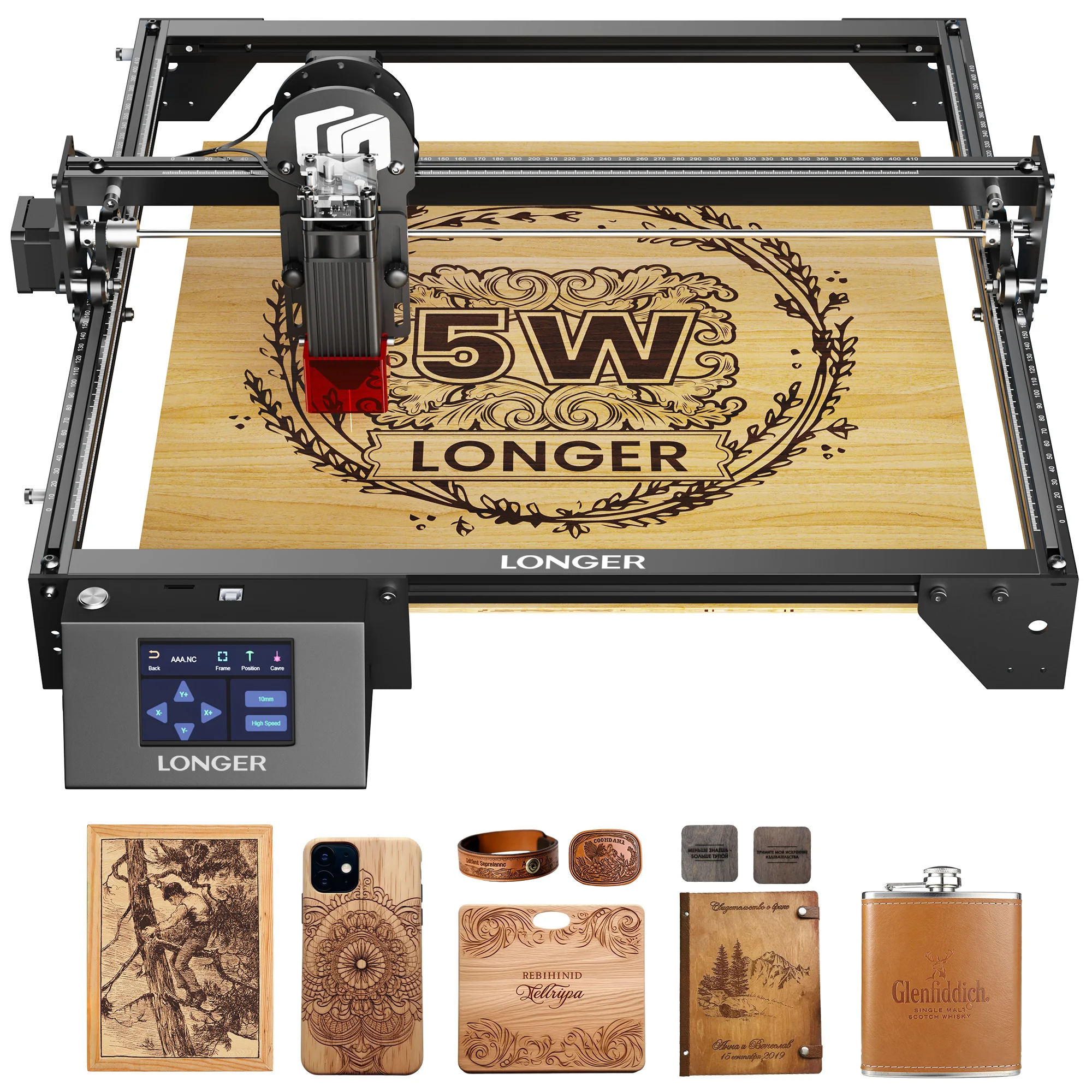

LONGER RAY5 5W Laser Engraver Cutting Machine 400x400mm Quick Focus Wifi Control Move Protection For Wood metal acrylic glass