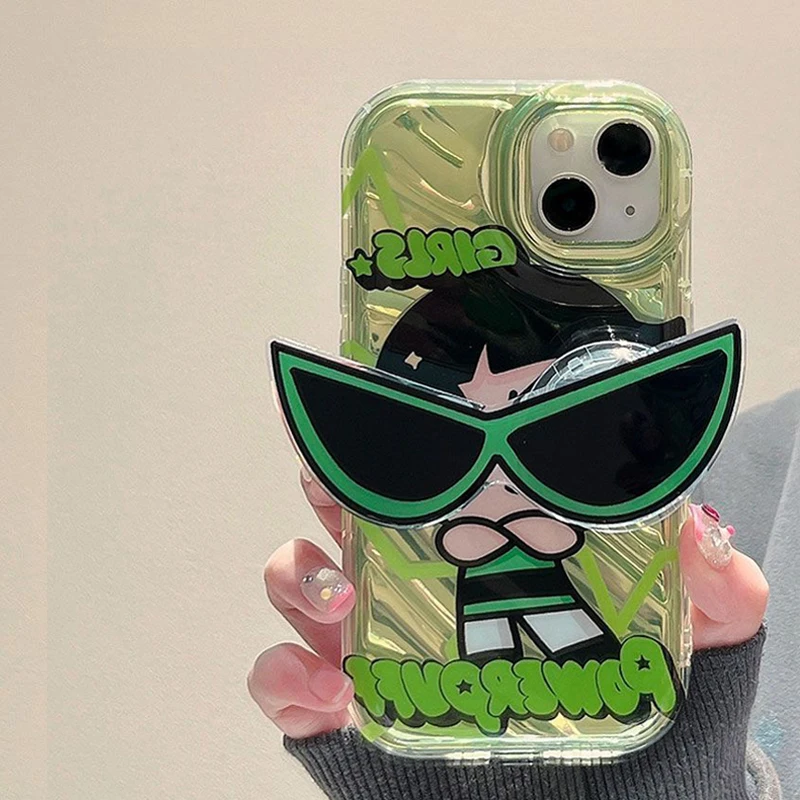 thumbnail image 1 of Cartoon Powerpuff Girls Sunglasses Holder Case For iPhone 14 13 12 11 Pro Max X XR XS 6 6S 7 8 Plus SE 2020 Soft Silicone Cover, 1 of 5