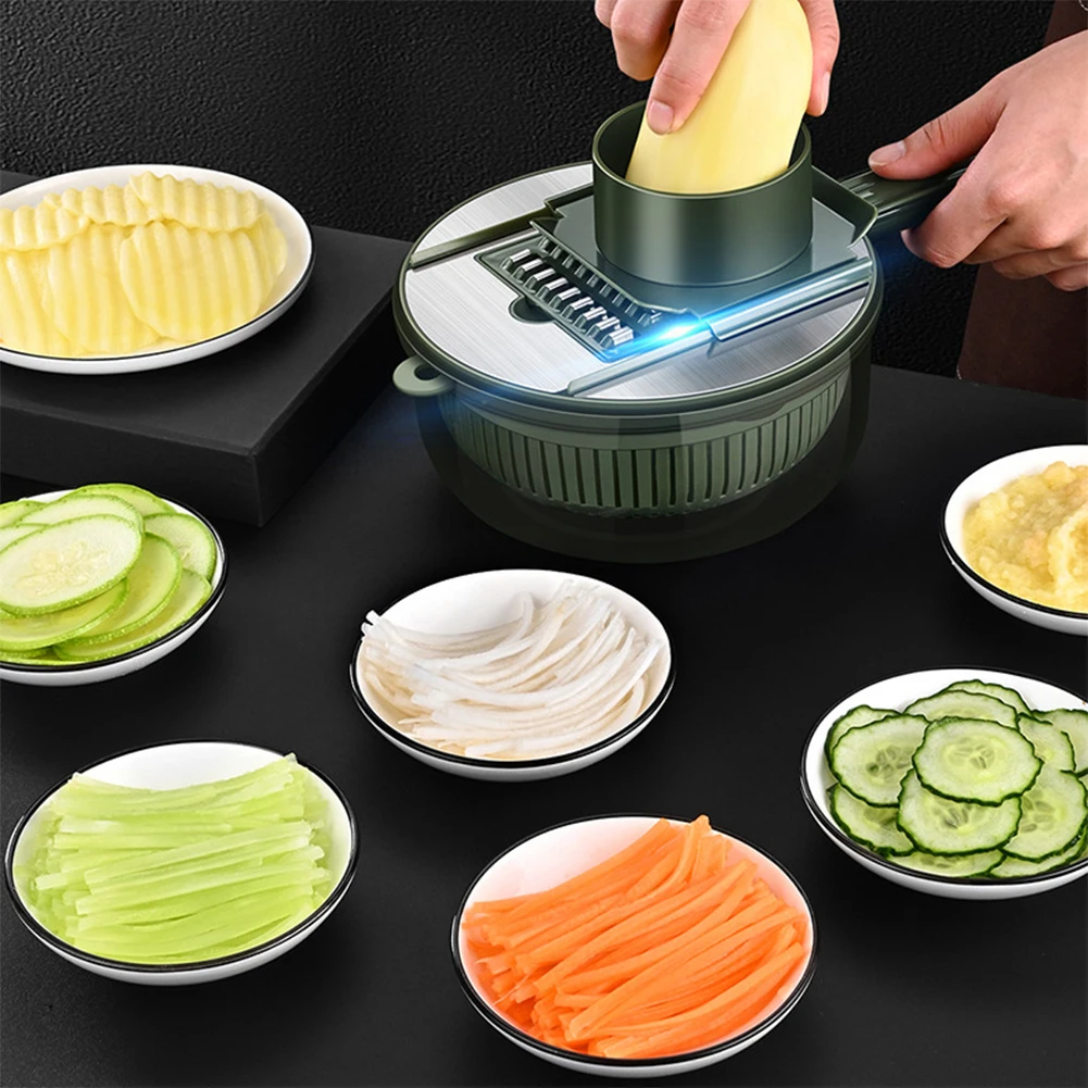 Multifunctional Potato Cutter With 6 Interchangeable Blades Vegetable Chopper