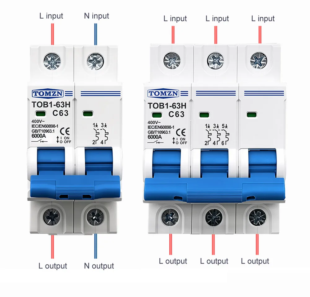 MCB current rating label close-up