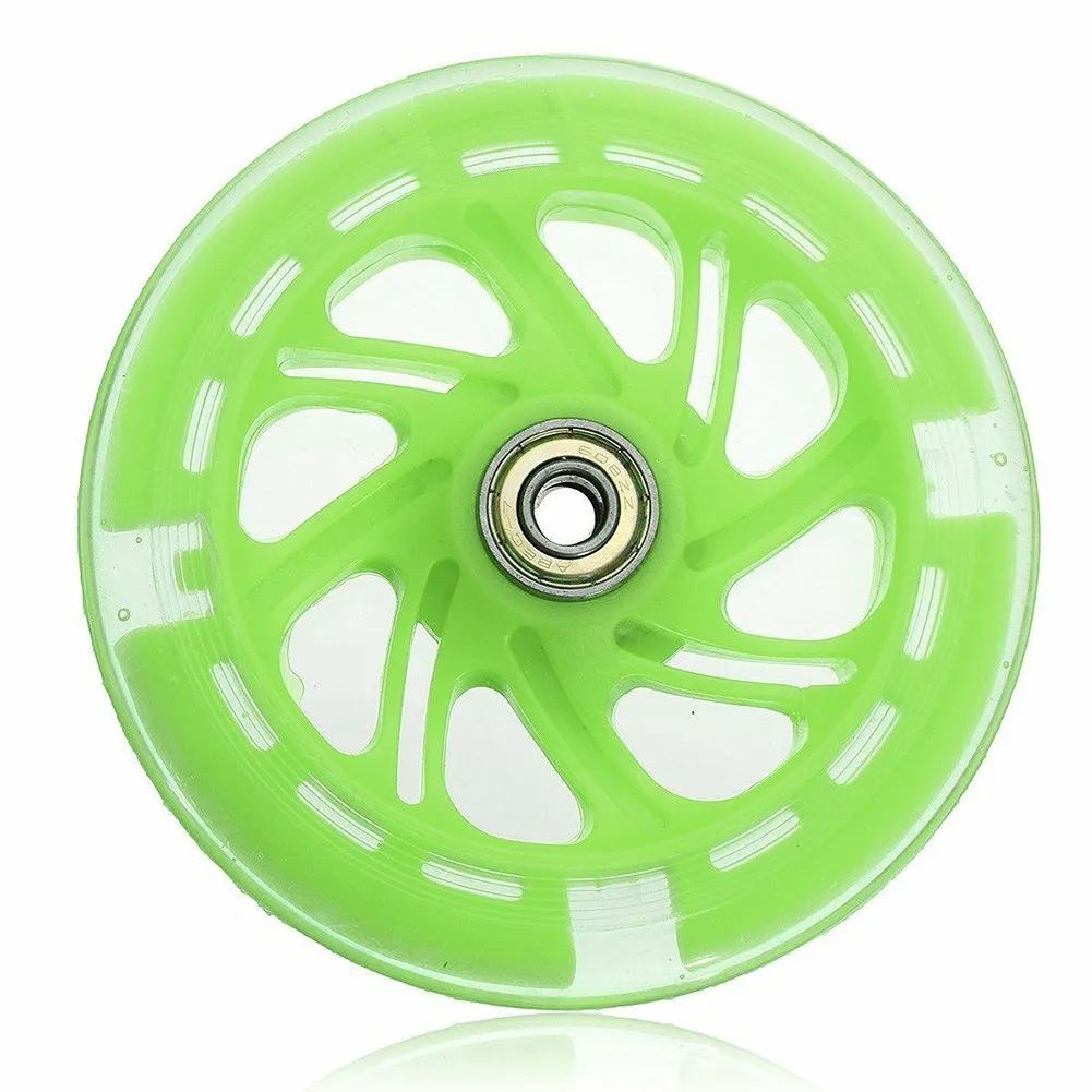 1pc LED-Blitz Rad Blinkende Lichter Zurück Hinten ABEC Für Roller Mini 12x2cm PU Kinder ersetzen Räder Beleuchtung Outdoor Fahrrad Teil – Detail 22