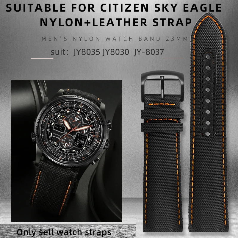 Per Cinturino In Nylon Multiporta Mido M032.607 M005.614 M025.627 Citizen Skyhawk Jy8035-04E/8030-83E/8037-50E Fascia In Nylon Da Uomo 23Mm