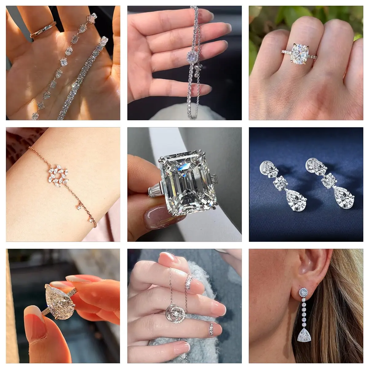 クッションカットラボグロウンダイヤモンドIGI鑑別書付きDE 1.0-6.0ct 