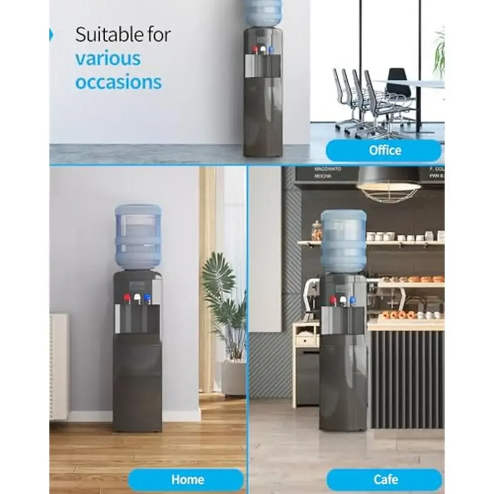 3-in-1 Water Dispenser with Ice Maker 3 or 5 Gallon Bottle Cooler 33LBS/24H Top Loading Anti-Leakage Elegant Design Energy 4
