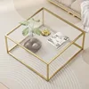 Glass Coffee Table Modern Center Table,Minimalist Coffee Table Sofa Side Tea Table for Living Room 1
