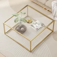 Glass Coffee Table Modern Center Table,Minimalist Coffee Table Sofa Side Tea Table for Living Room 1
