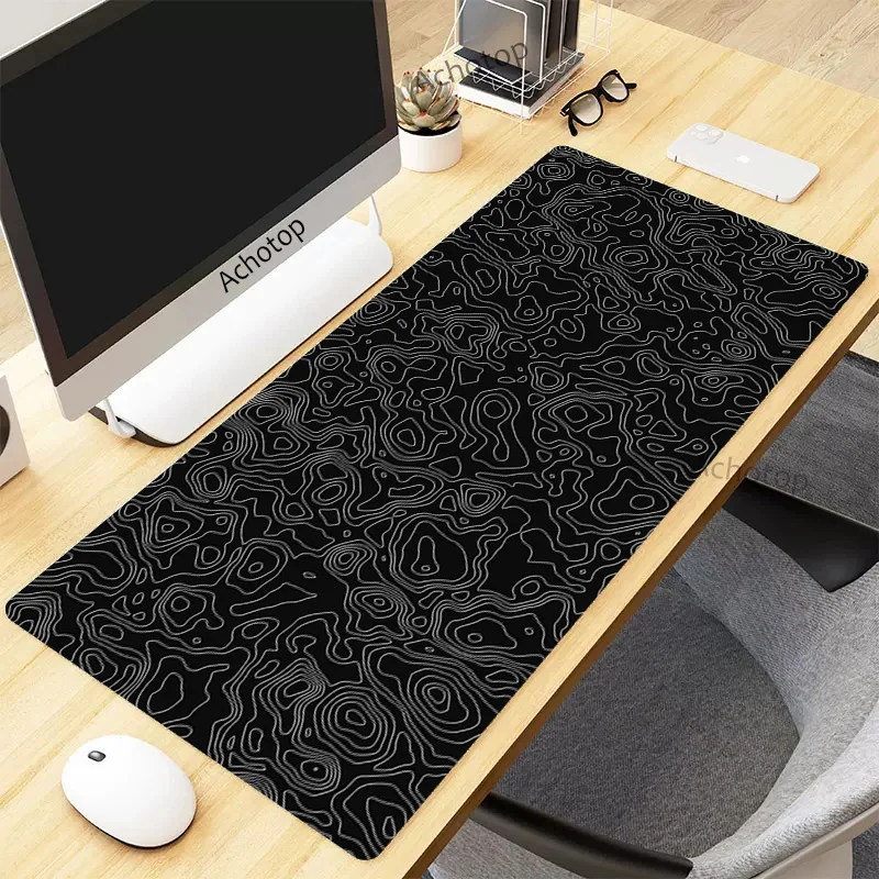 thumbnail image 1 of Alfombrilla de ratón para ordenador Gamer Strata Liquid Mousepad 900x400 XXL, alfombrilla grande para ratón en blanco y negro, alfombra para escritorio de PC, alfombrilla para teclado, 1 of 5