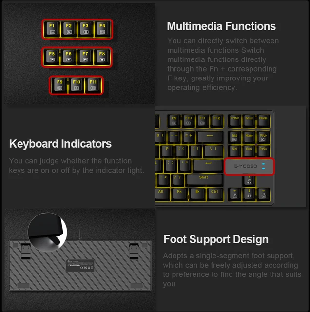 Usb Mechanical Gaming Wired Keyboard | Mechanical Keyboards Switch 