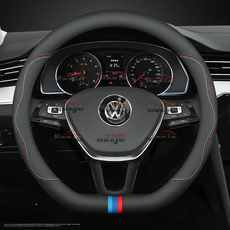 Premium Leather Steering Wheel Cover - Luxurious Auto Accessory