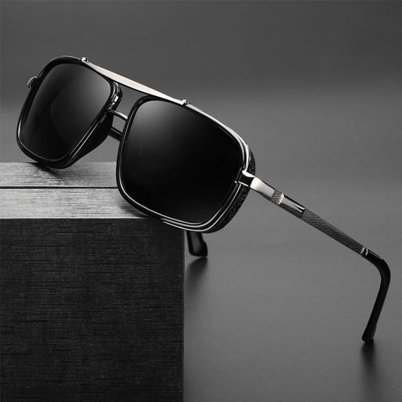 Car Sunglasses 1/2/3PCS Stylish Retro Thickened Double Beam Punk Men's Metal