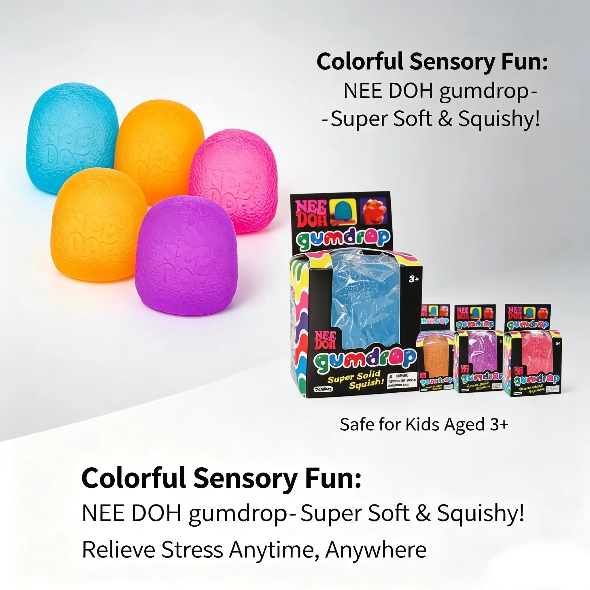 Nee Doh Nice Cube Stress and Anxiety Relief Toy - Soft Squeeze Sensory Soother
