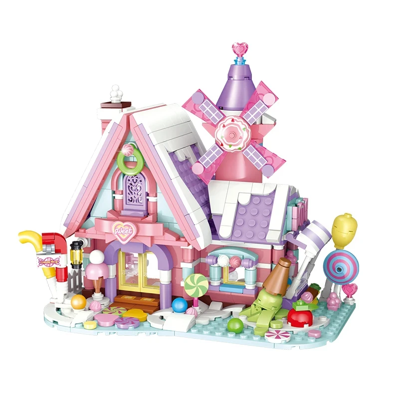 Moc Creative City Friends Street View Coffee House Candy Shop Building Blocks Modello Fai Da Te Mattoni Giocattoli Per Ragazze Regali Di Natale