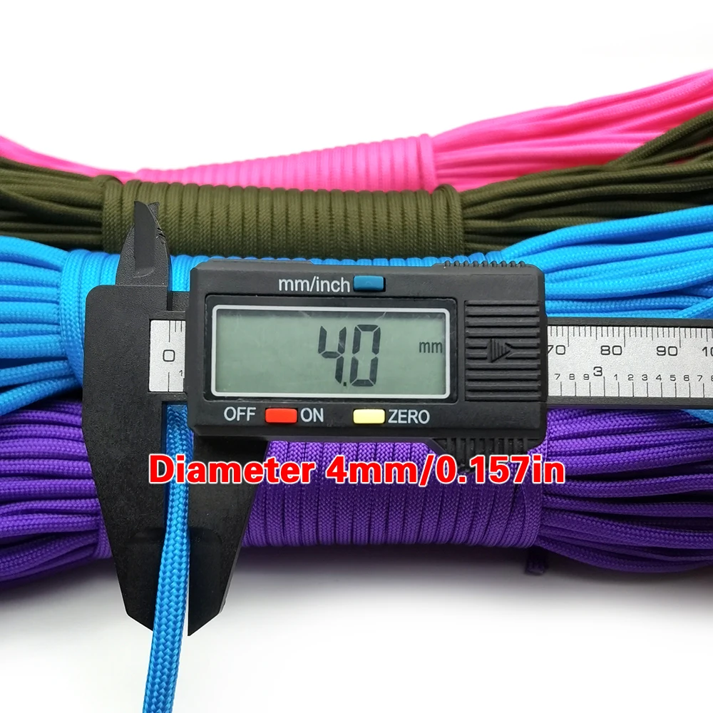 Paracord for Survival Parachute Cord Lanyard Camping Rope Hiking Clothesline Rope Dia.4Mm 5M/10M/31M Length 7 Stand Cores