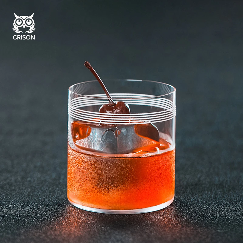 WK5201 CRISON Lightweight crystal patterned water cup, juice cup, Collins cocktail cup Old Fashioned Whiskey glass