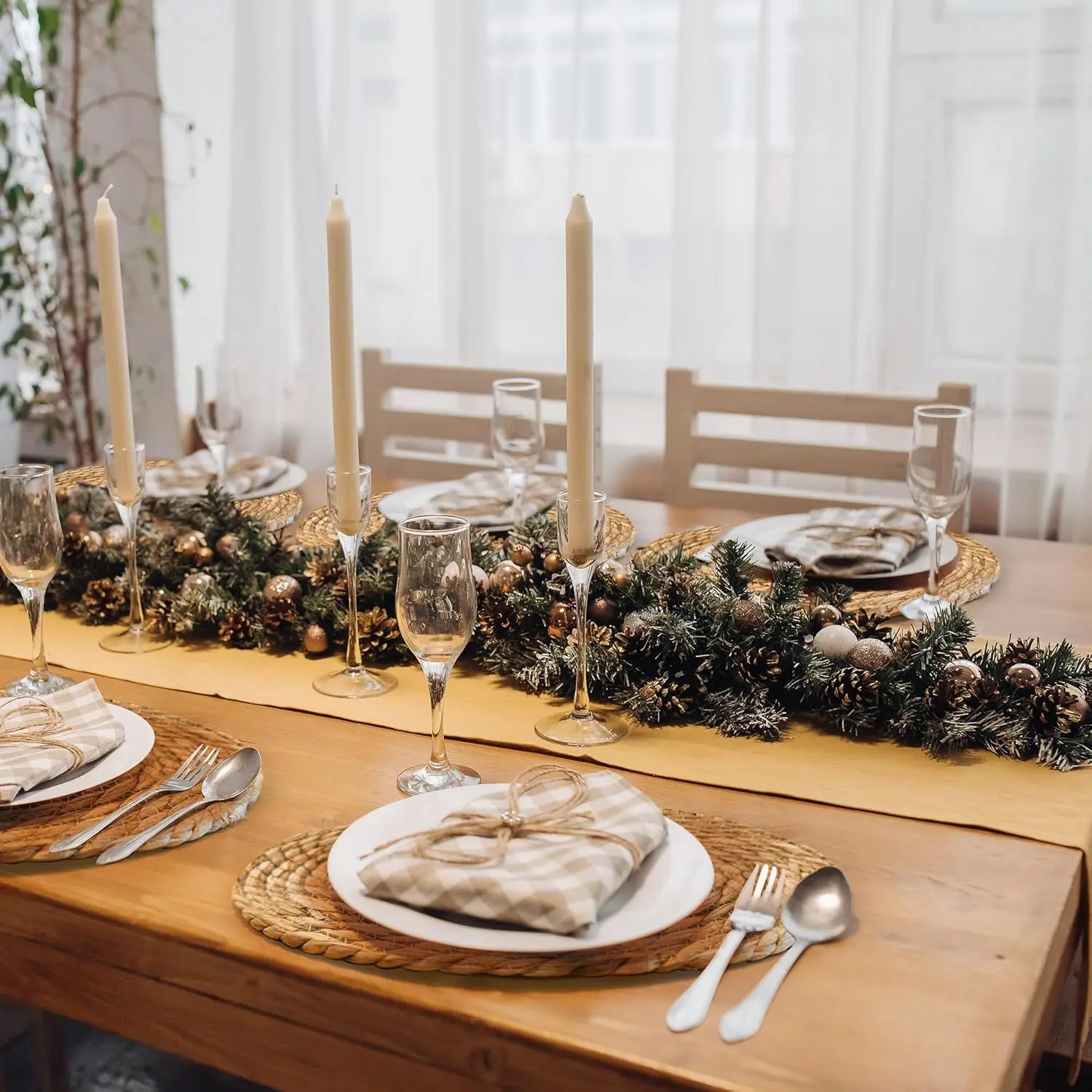 Hand Woven Tableware, 13 Inch Grass Mat, Dining Mat, Insulation Mat, Pot Mat Cup Mat Suitable for Restaurant and Home Decoration