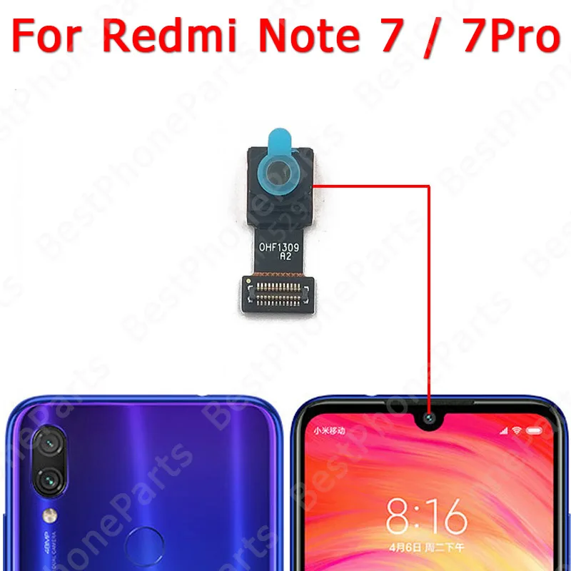 Front Camera For Xiaomi Redmi Note 7 8 8T 9 9S 9T 10 11 Pro 10S 5 5A 6 Selfie Camera Module Frontal Small Spare Parts