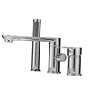 3-Hole Bathtub Faucet in Gold/Black/Chrome Widespread Basin Mixer with Hand Shower Head Hot & Cold Control Bathroom Faucet 6