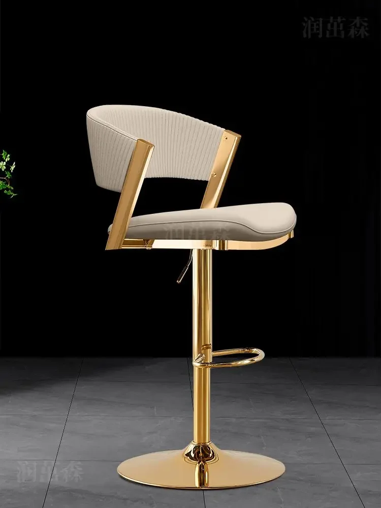 High-end Light Luxury Bar High Chair Bar Counter Cash Register Swivel Chair Home Island Stylish Swivel Lift