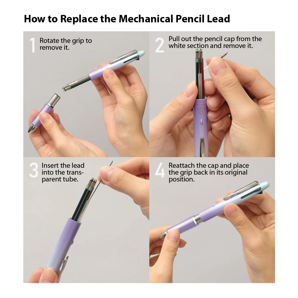 Pilot Dr. Grip 4+1 Multi-Function Pen Gel Pen 4-Color 0.3/0.5mm Mechanical Pencil Acro Ink Stationery for School & Office