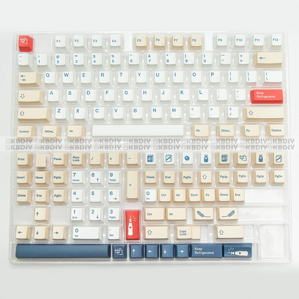 Kbdiy-gmk Leite de Soja Keycap Kit Teclado Mecânico Faça Você Mesmo Personalizado Pbt Xda Cereja Iso Japonês Coreano Oem - Imagem 4