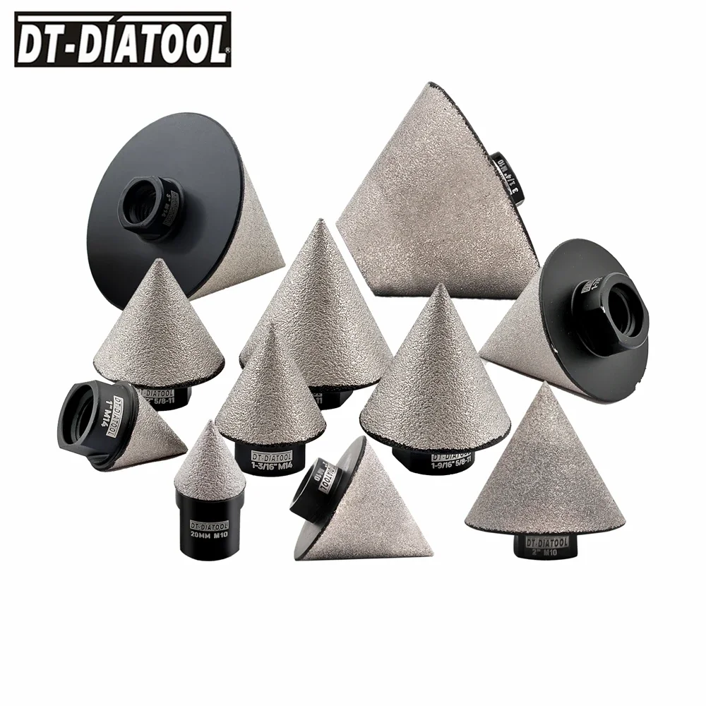 DT-Diatool 1pc Diamond Chamfer Bits Milling Bit For Tile Stone Ceramic Porcelain Crown Tile Cutter Cup Saw Beveling M14 M10