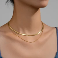 Camille Flat Snake Chain Choker Necklace 1