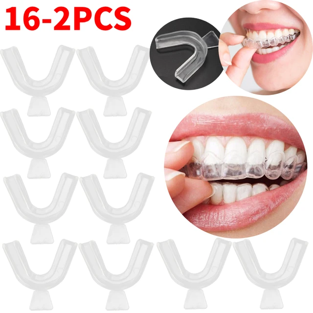 Protège-dents en silicone souple pour la boxe, protège-dents, ensemble  d'accolades orthodontiques, sports de football, 16-2 pièces