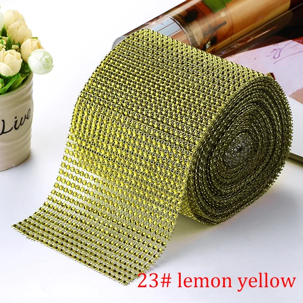 10-Yard Rhinestone Mesh Trim with 24 Rows for DIY Wedding and Party Decoration