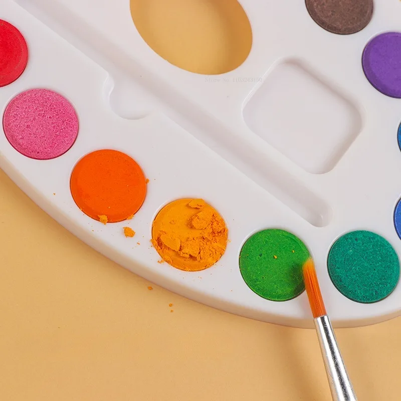 단색 수채화 페인팅 브러시 팔레트 세트, 휴대용 여행 스케치, 그래피티 아트, 수채화 페인팅 창작 도구, 12 색