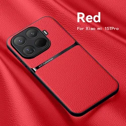 Classic Leather Magnetic Phone Holder Case - Premium Protection Cover - Xiaomi Mi 10 5G (Red)
