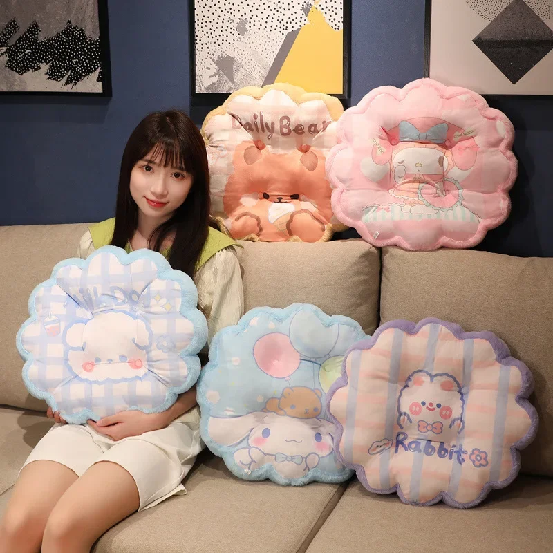 

Sanrio Cinnamoroll, мелодия, искусственная мультяшная утолщенная подушка для дома, окна, пола, офиса, подушка для длительного сидения, подарок