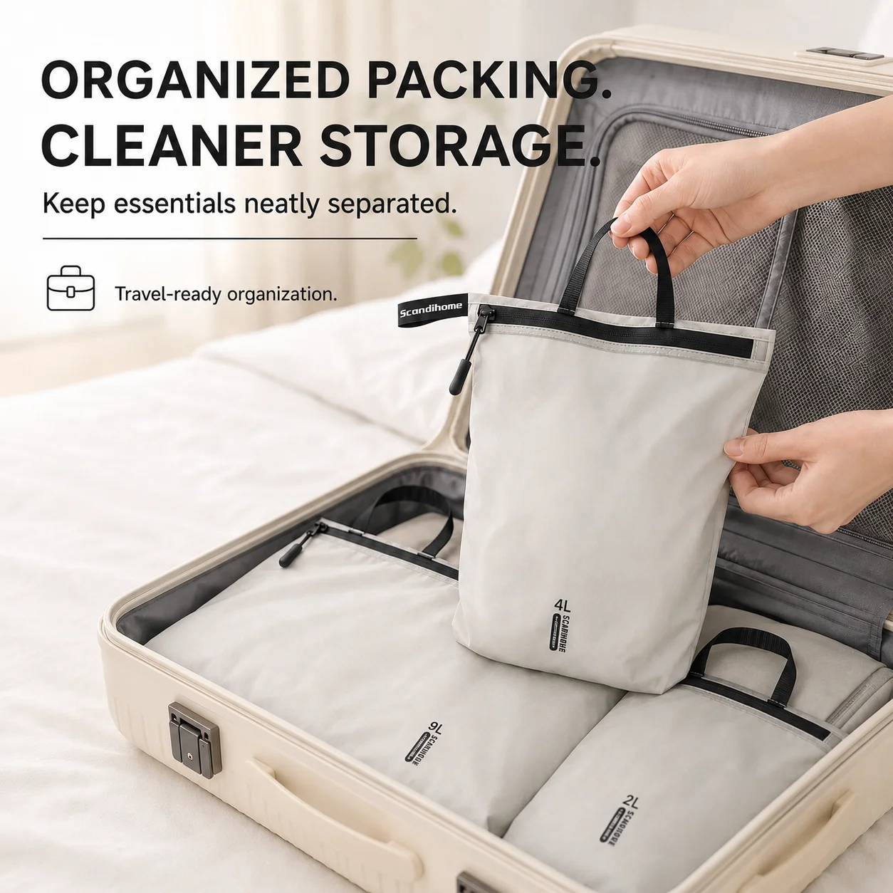 Waterproof Travel Packing Organizer – Translucent Luggage Accessory Set