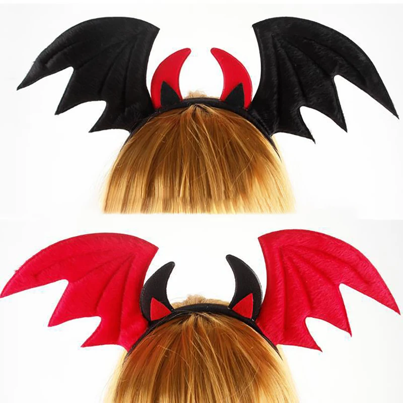 Halloween Bat Headband Cute Animal Wings Ox Horn Headband Hair Ornament Festival Party Hair Hoop Hair Accessories