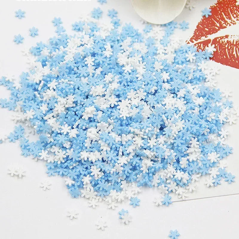 

Christmas Snowflake Polymer Clay Slices Epoxy Resin Filling Xmas Slime Sprinkle Crystal Mud Silicone Mold Filler DIY Accessories