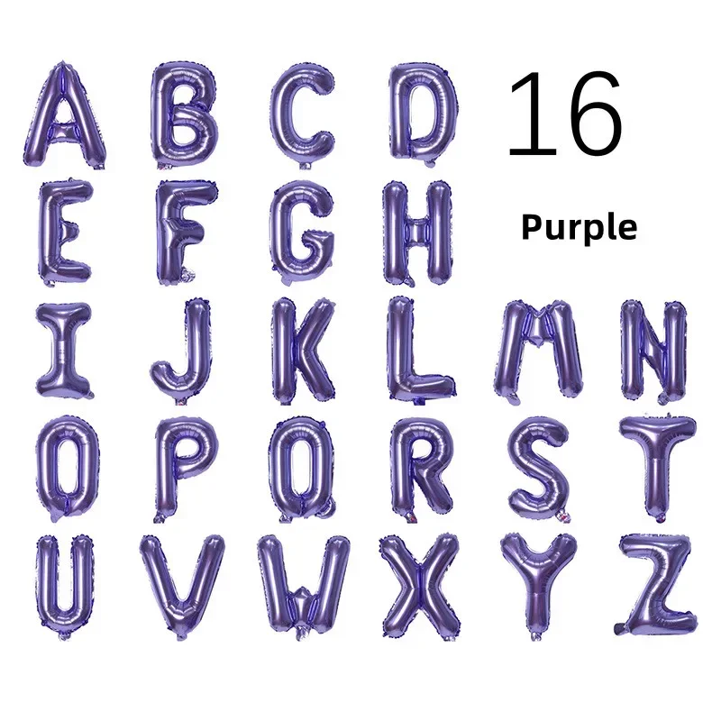 16Inch Happy Birthday Letter Balloon Purple Green Letter Balloon Wedding Balloon Birthday Party Decoration Child Adult Name Ball view 2