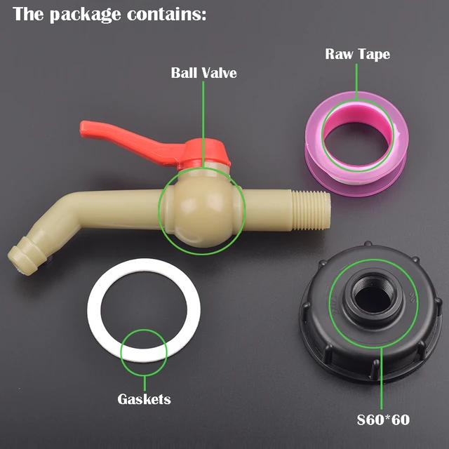 Kerti Tartály Csaptelep Szűrő Nyomja Meg Az S60X6 Ibc Vízdoboz Adapter Hosszabb Csatlakozó Szelepet Erős Műanyag Csap Tömlő Iszapkezelés - Image 5