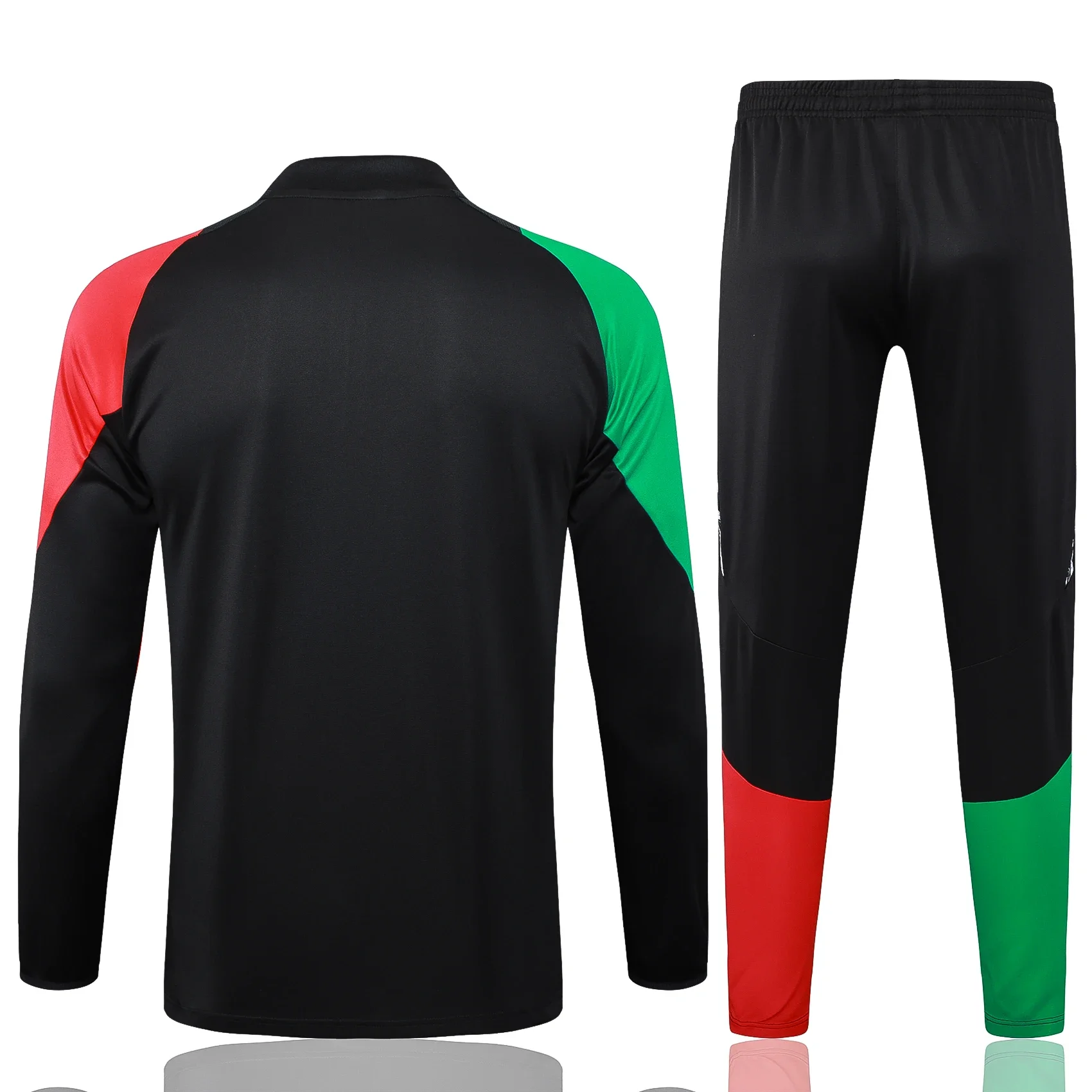 Adidas Soccer Jerseys Men Anti-wrinkle Fashionable Zippered Quick-dry Youth Sportswear Training Suit Red and Black