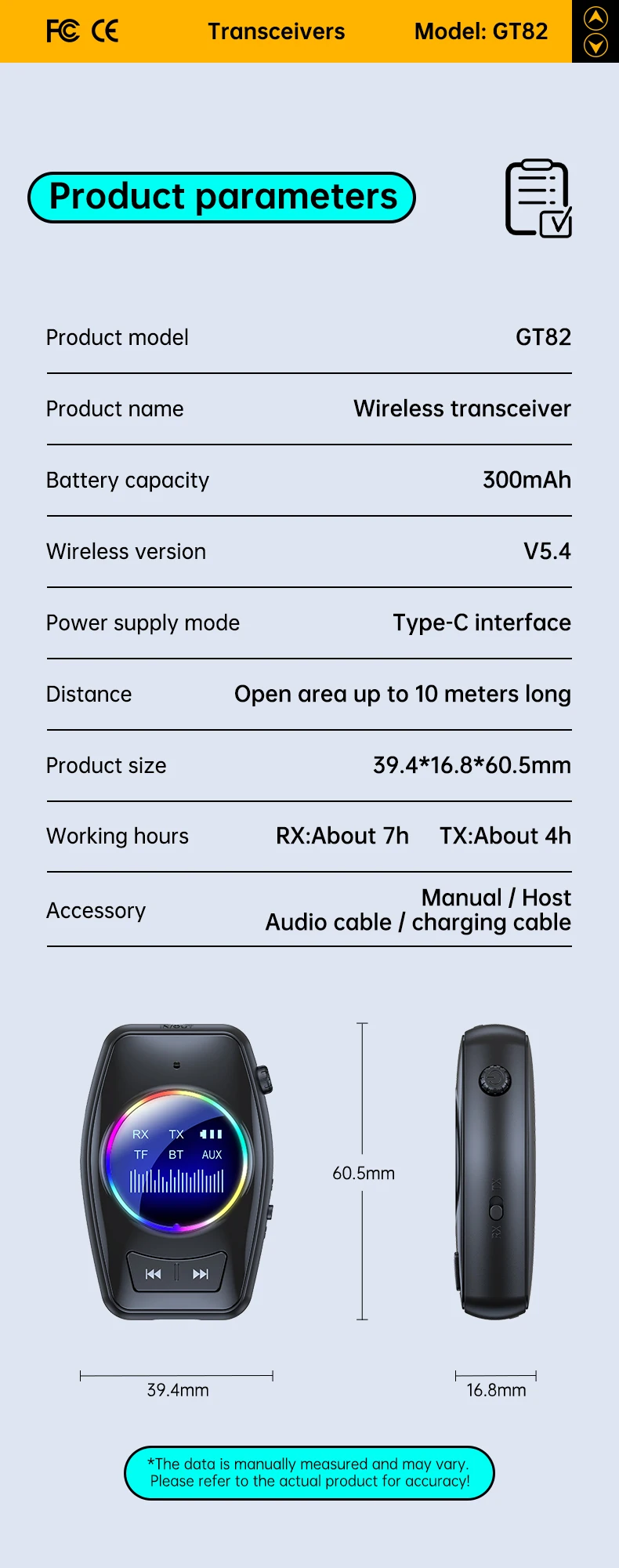 AUX Bluetooth 5.4 Audio Adapter Receiver Transmitter 4 in 1 With Display Screen