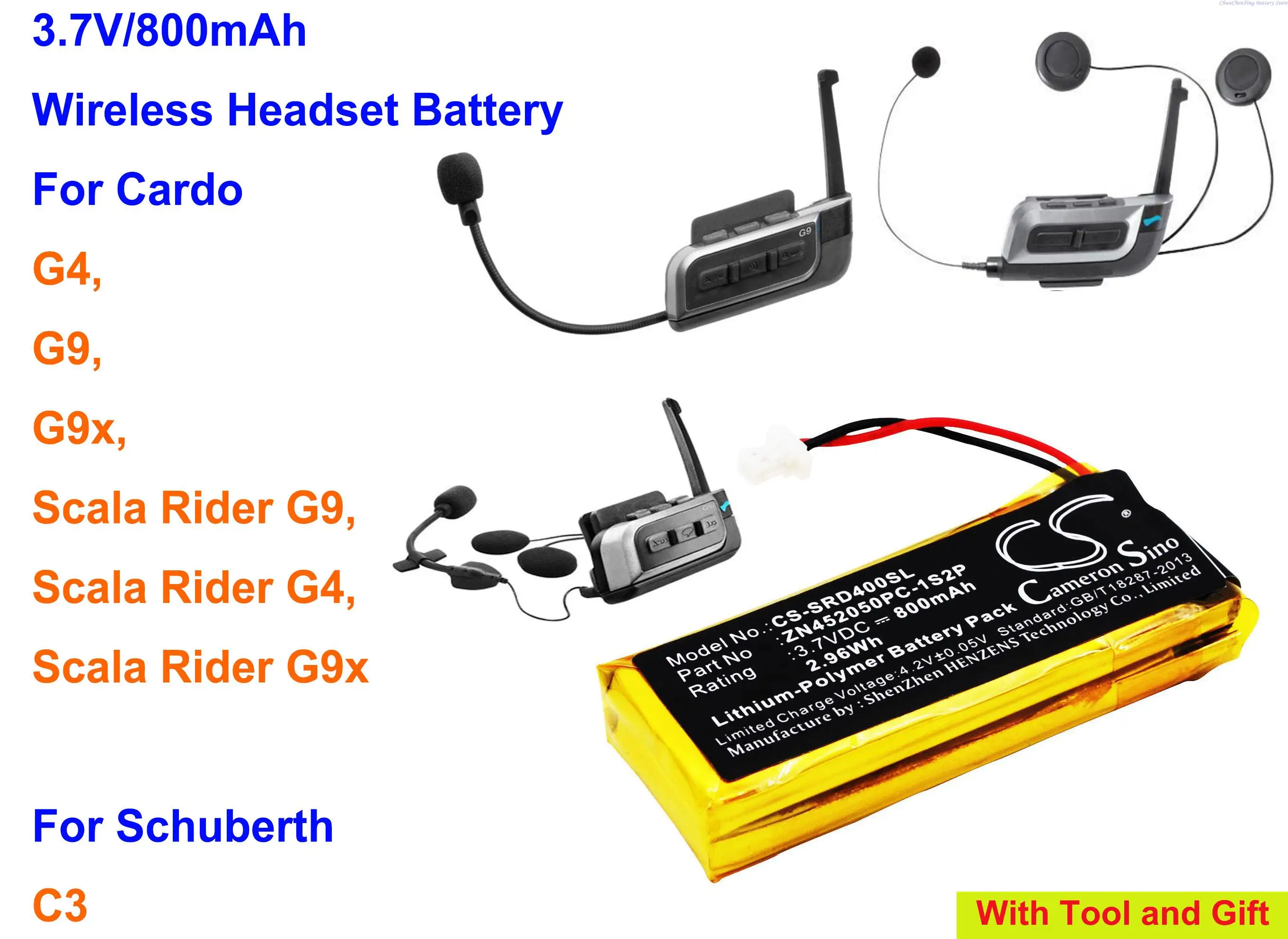 Cameron Sino 800Mah Batteria Zn452050Pc-1S2P Per Carro Scala Rider G4, G9, G9X, Per Schuklight C3