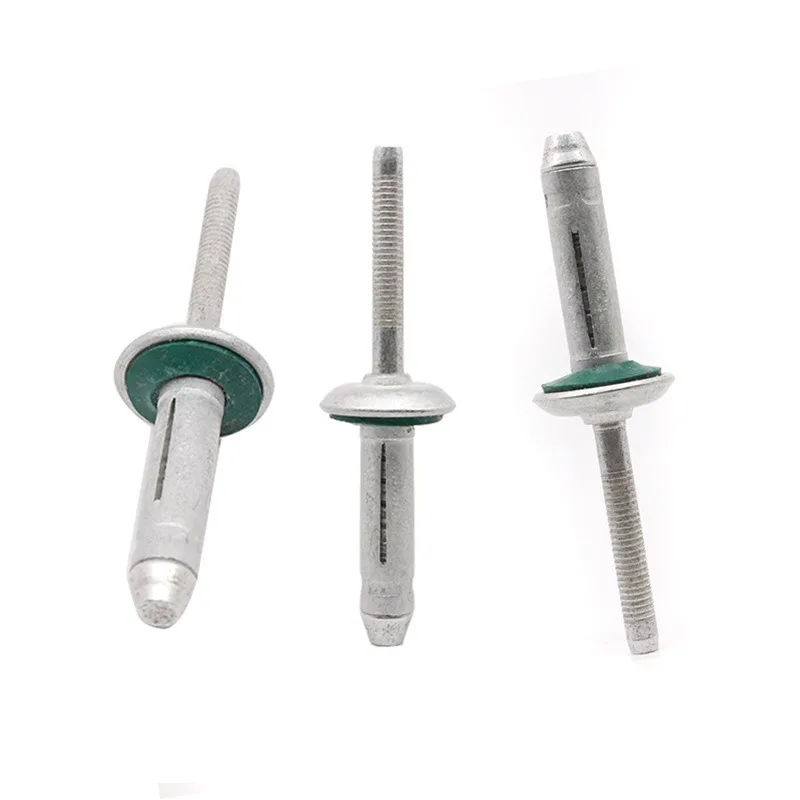 10pcs All Aluminum Waterproof Bulb Type Dome Head Blind Rivets Triform Blind Rivets Structural Trifold Rivets With Rubber Washer 10pcs All Aluminum Waterproof Bulb Type Dome Head Blind Rivets Triform Blind Rivets Structural Trifold Rivets With Rubber Washer